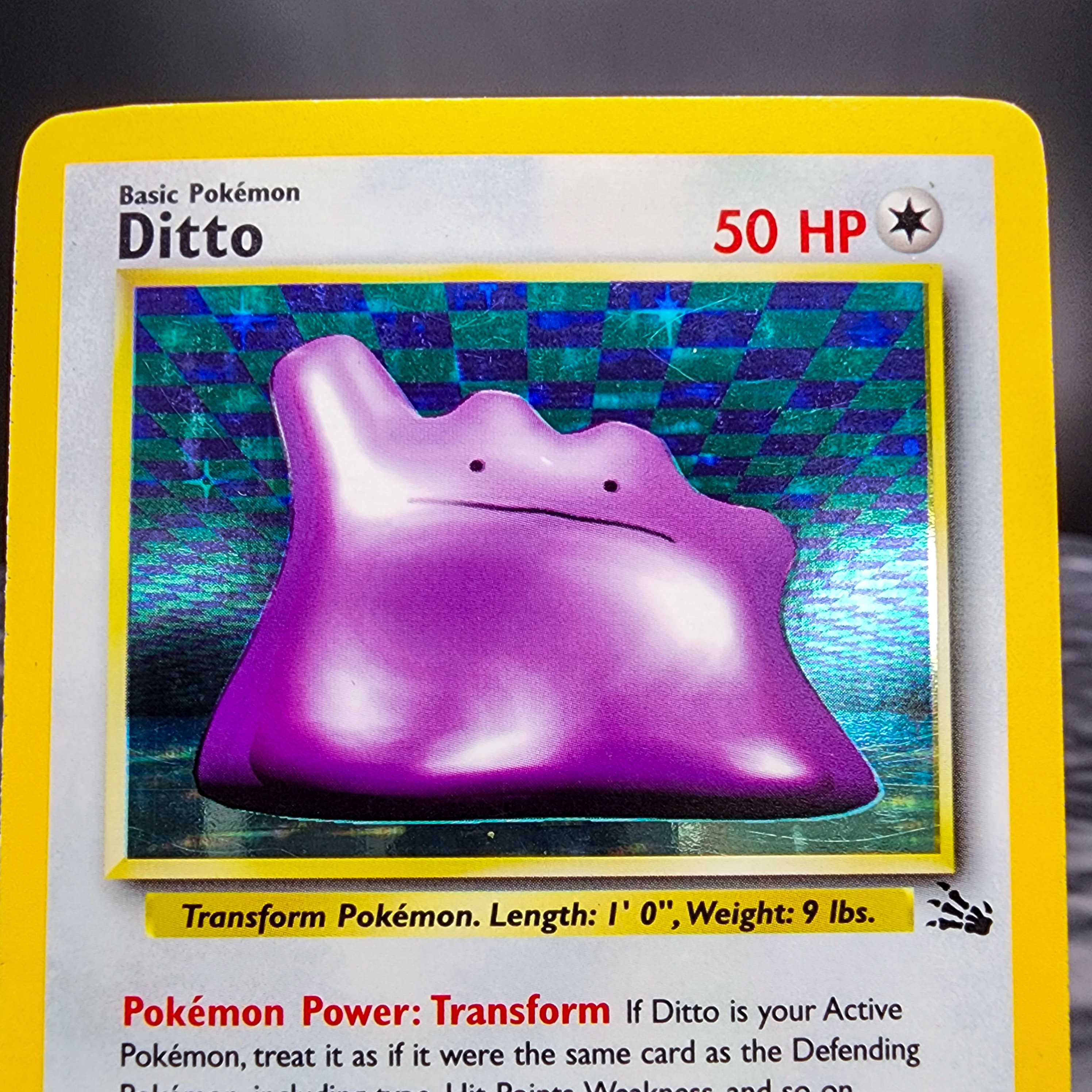 LP Ditto 3/62 Holo Unlimited Fossil Pokemon Card, Rare Collectible Light Play - Picture 2 of 7