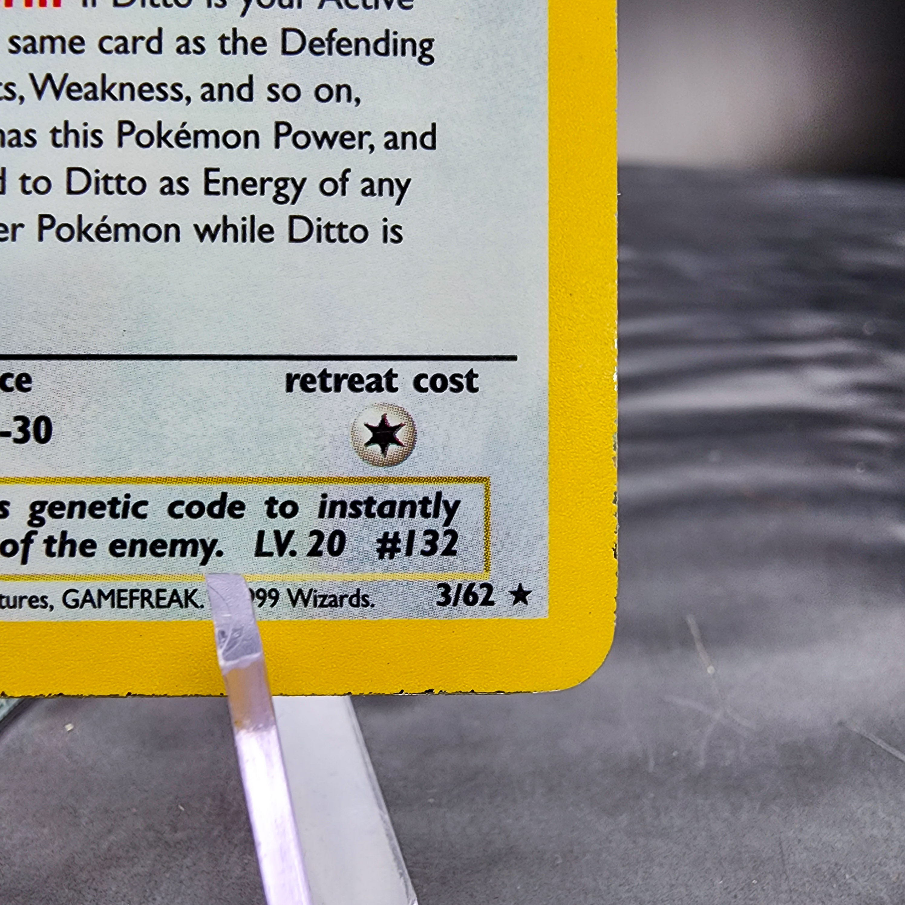 LP Ditto 3/62 Holo Unlimited Fossil Pokemon Card, Rare Collectible Light Play - Picture 5 of 7