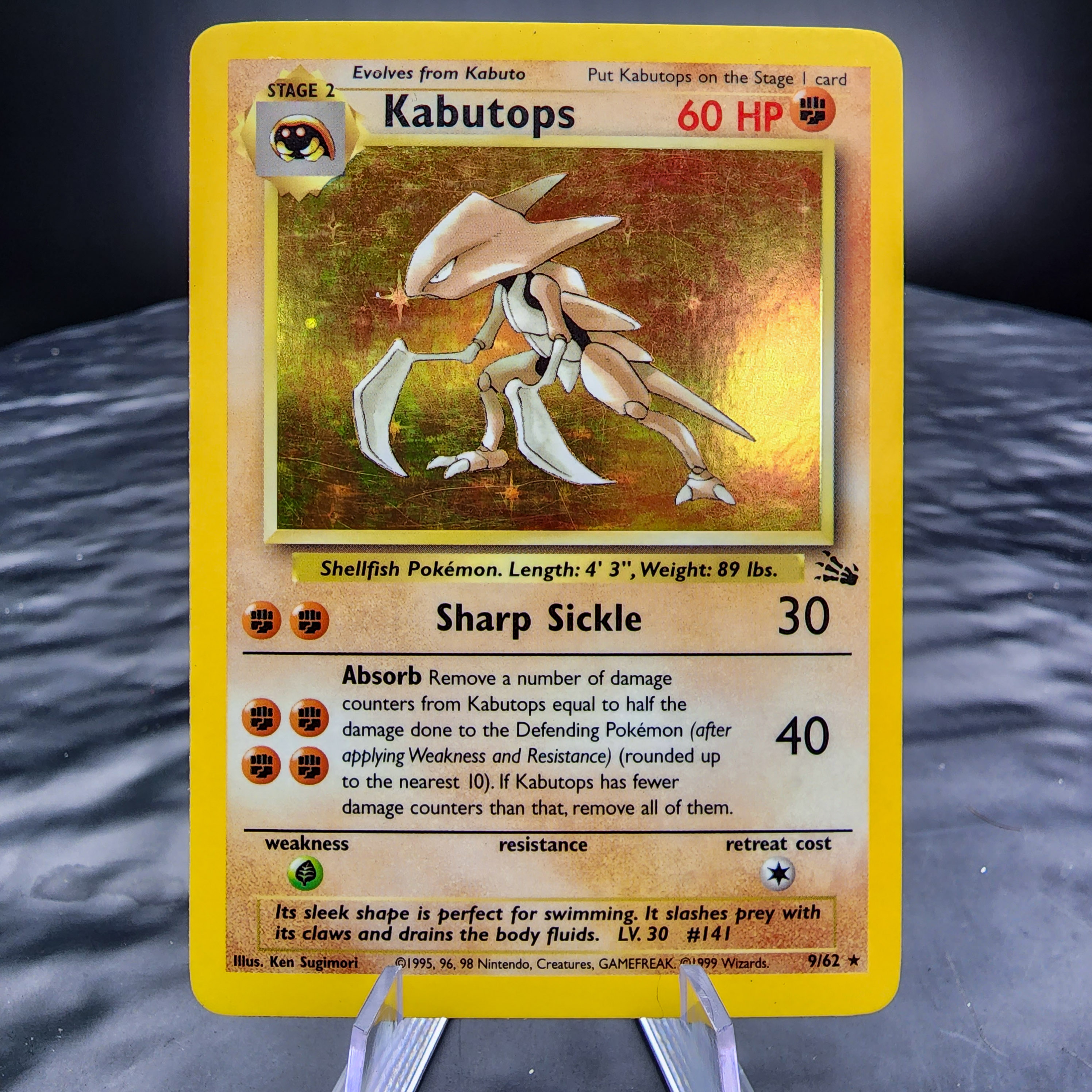 MP Kabutops 9/62 Holo Unlimited Fossil Pokemon Card Rare Collectible - Picture 1 of 7